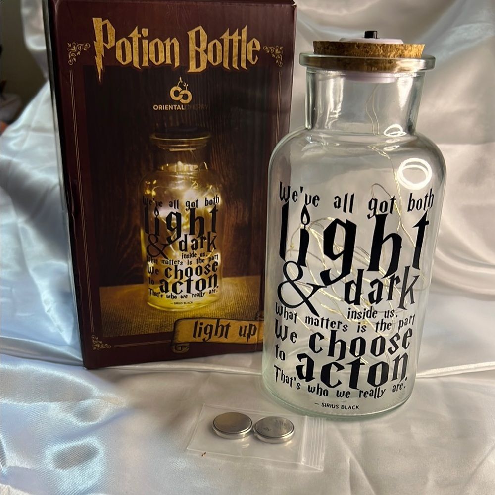 Harry Potter Clear Glass Potion Bottle with Cork Lid